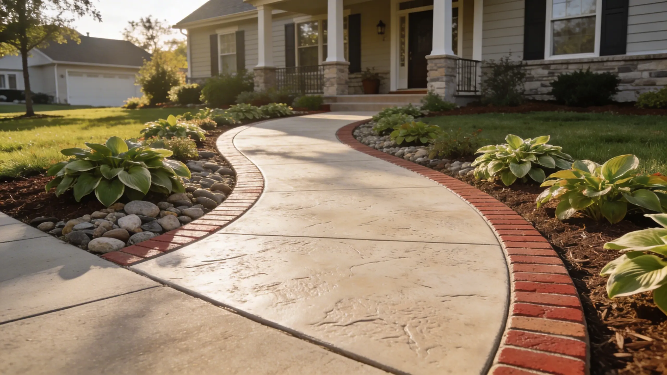 Stamped concrete walkway — Batavia, IL