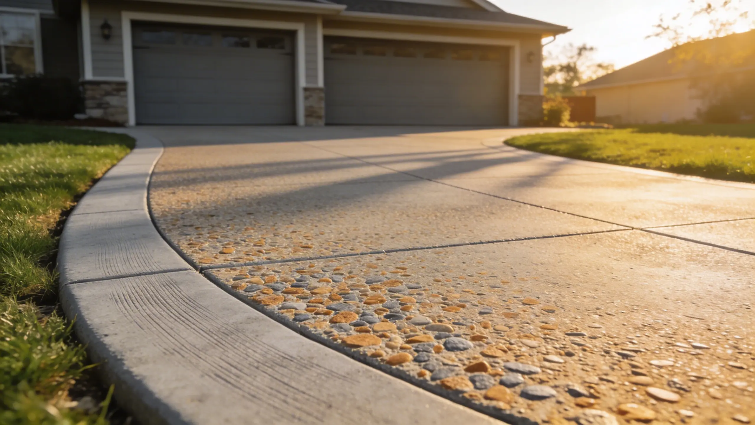 Textured concrete driveway — Geneva, IL